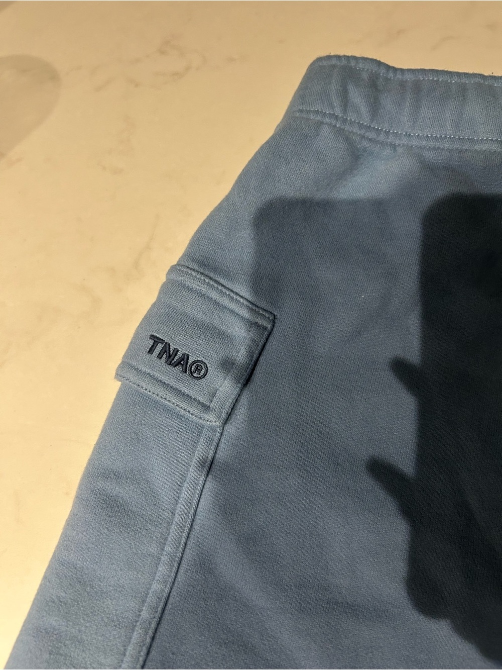 TNA Light Blue Cozy Sweatfleece Shorts - Picture 3 of 4